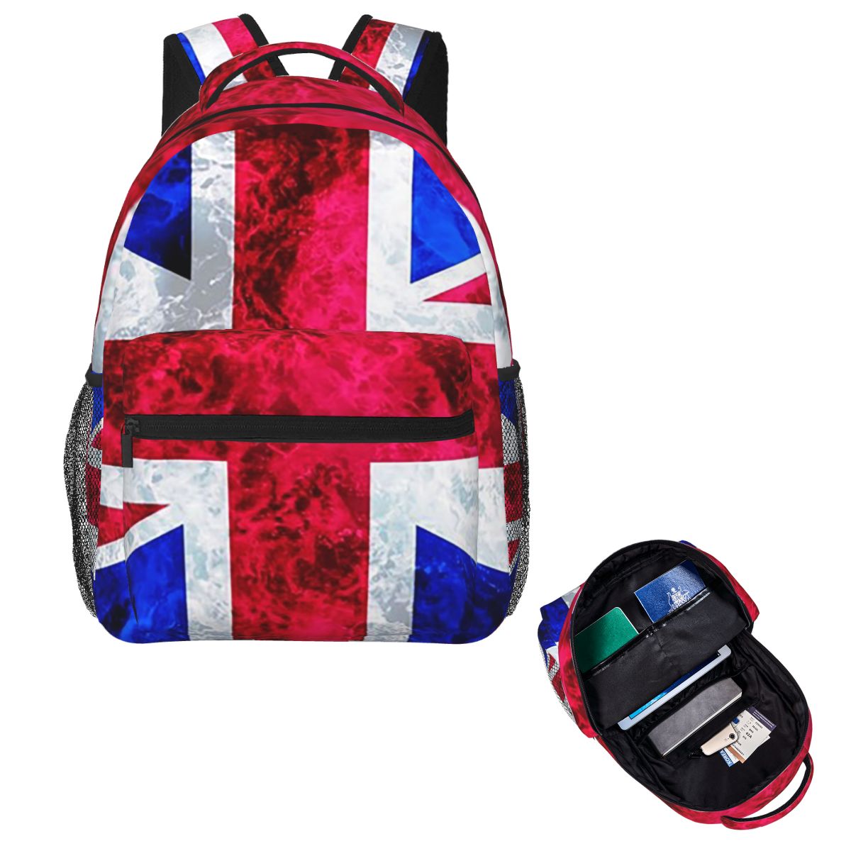 Women Fashion Uk - Tas Ransel Siswa Inggris dengan Bendera