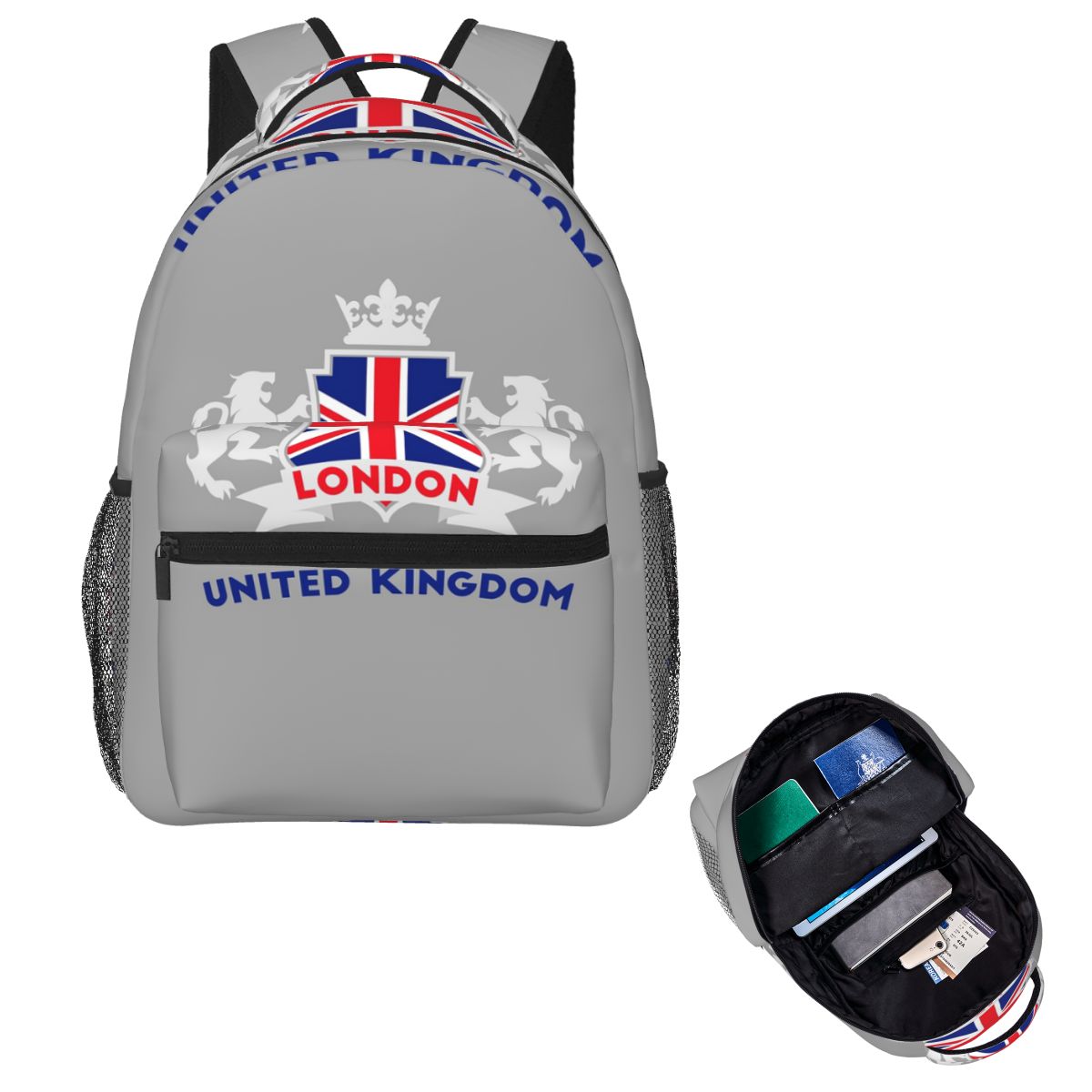 Women Fashion Uk - Tas Ransel Siswa Inggris dengan Bendera