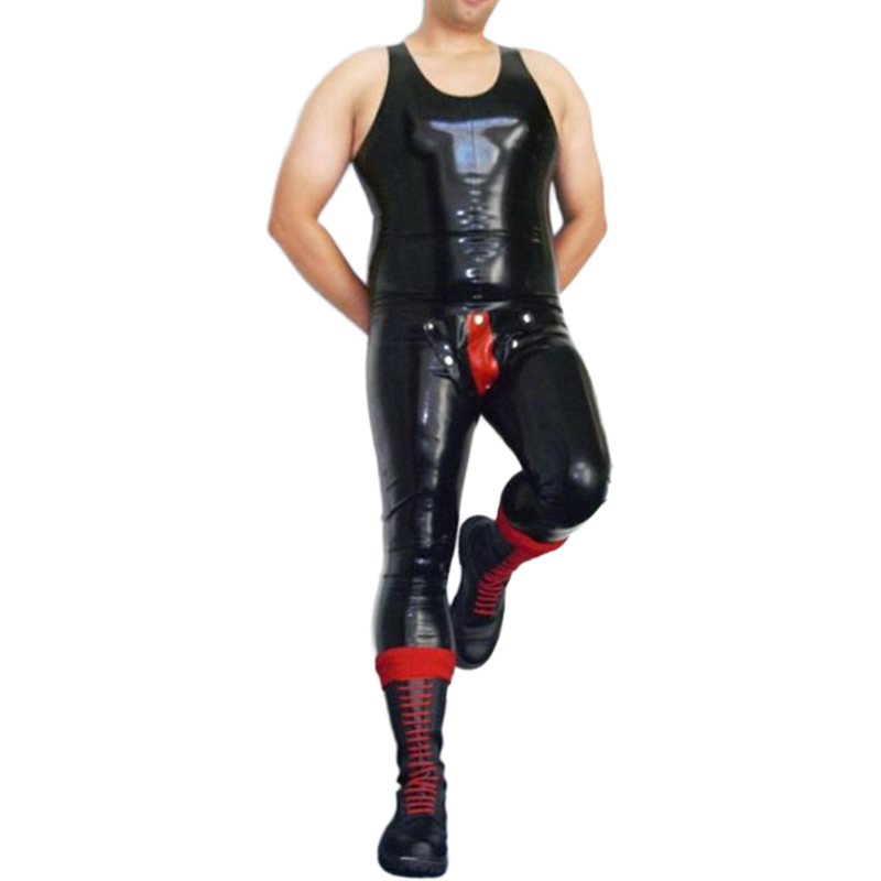 Sleeveless Jumpsuit - Hitam dan Merah Seksi Tanpa Lengan