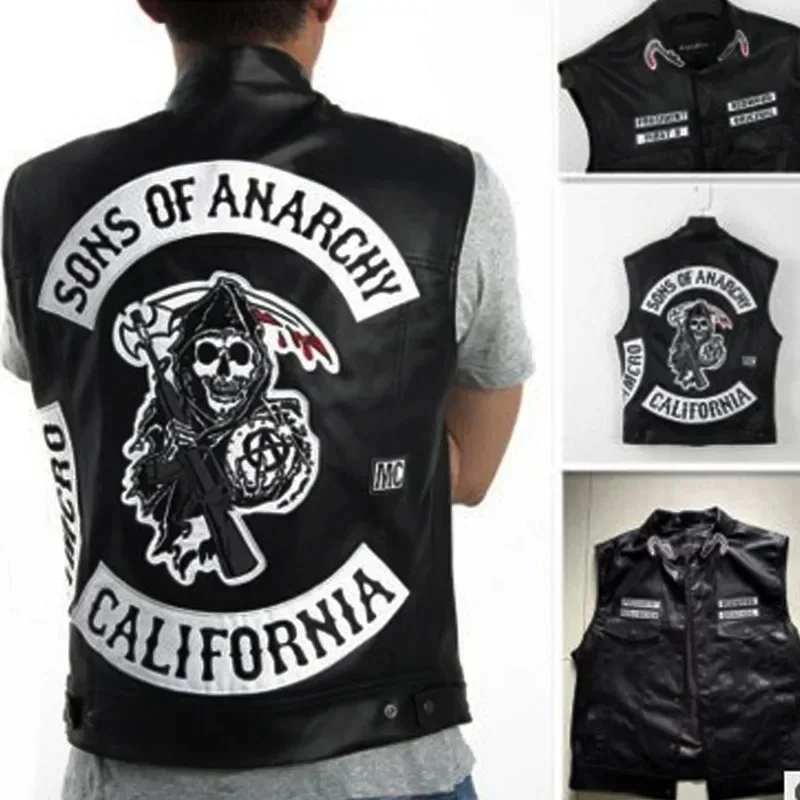 Sleeveless Jumpsuit - ABC123Leather Jaket Tanpa Lengan Kostum Cosplay