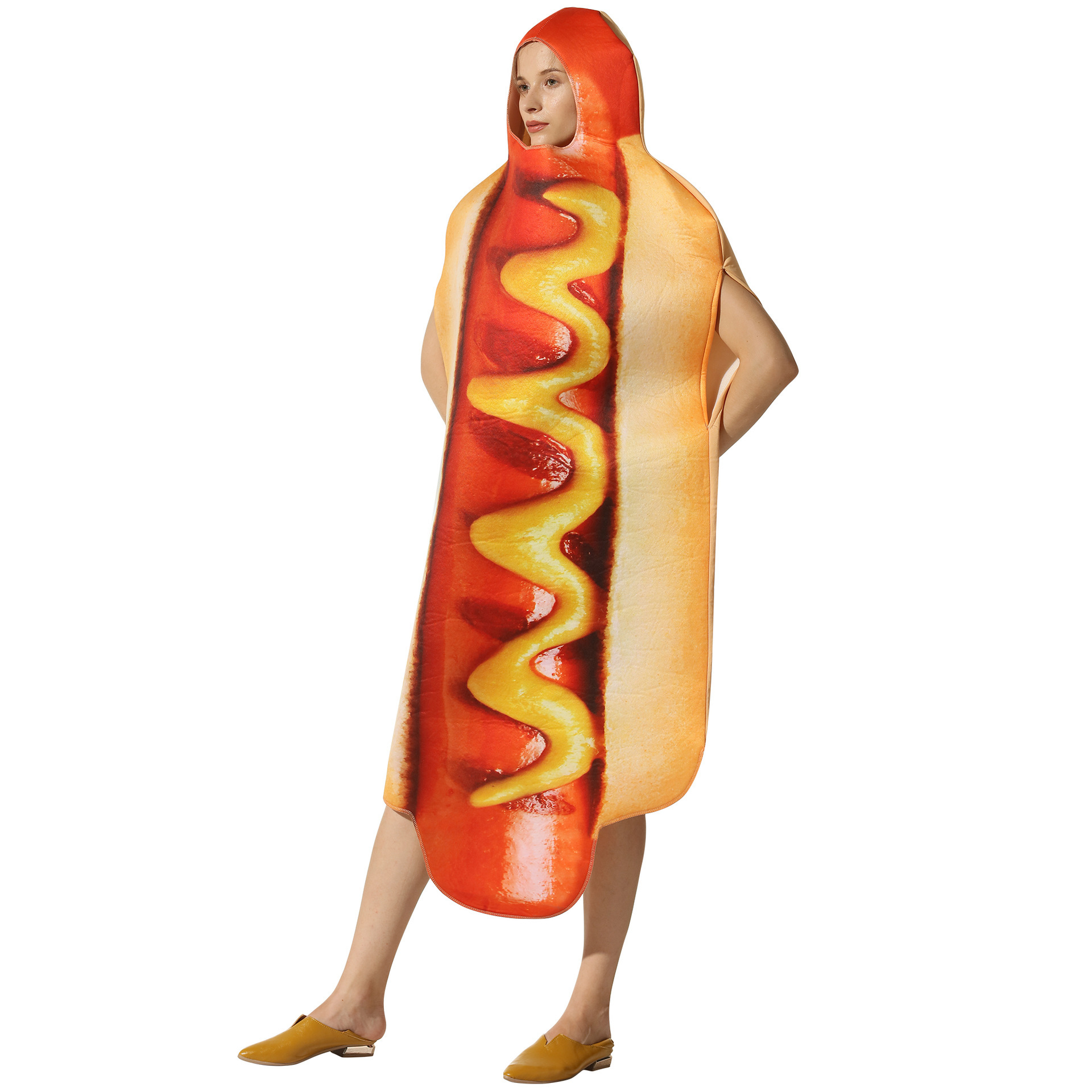 Sleeveless Jumpsuit - Kostum Hoodie Hot Dog 3D Lucu,