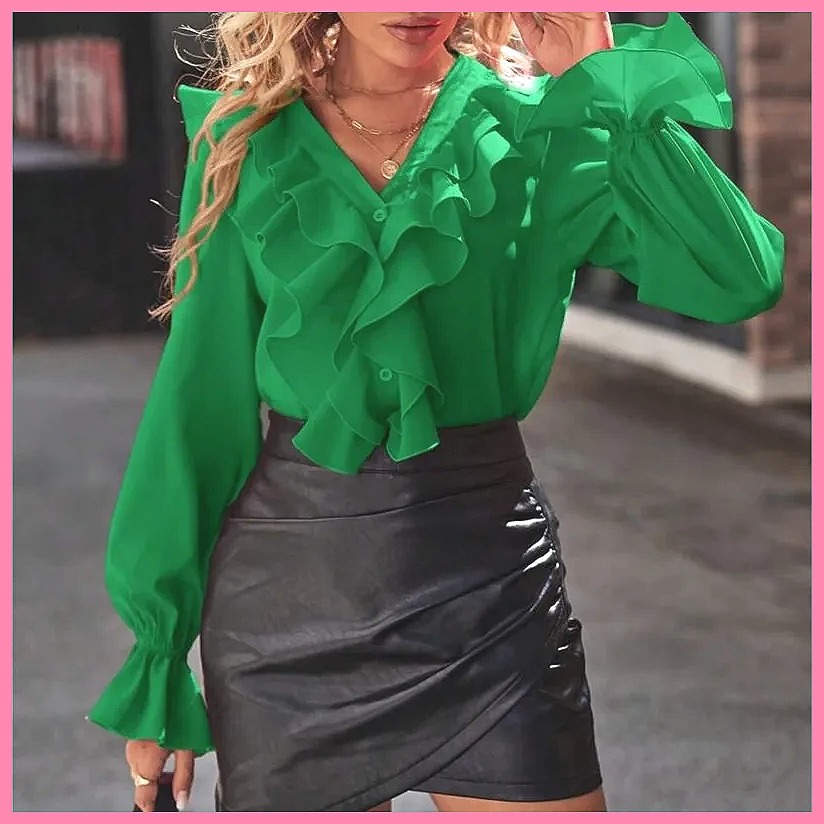 Women'S Fashion For 2025 - Blus Elegan Wanita Model V-Neck dengan