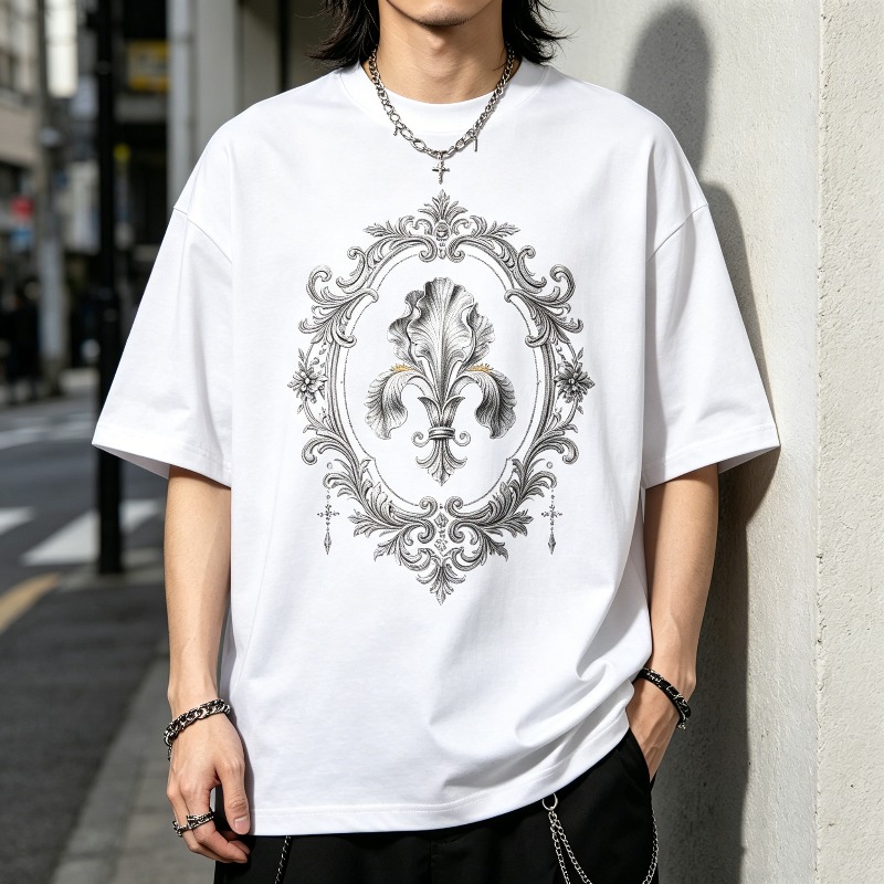 Women'S Fashion Edgy - Kaos Grafis Edgy Baroque dan Fleur-de-lis