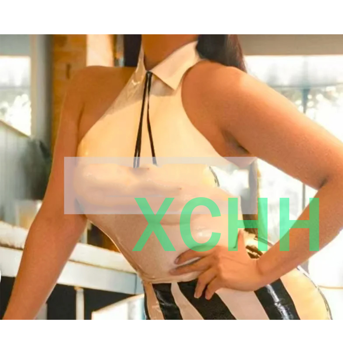 Women Fashion Vest - Kemeja Lateks Alami Seksi Wanita Berkerah