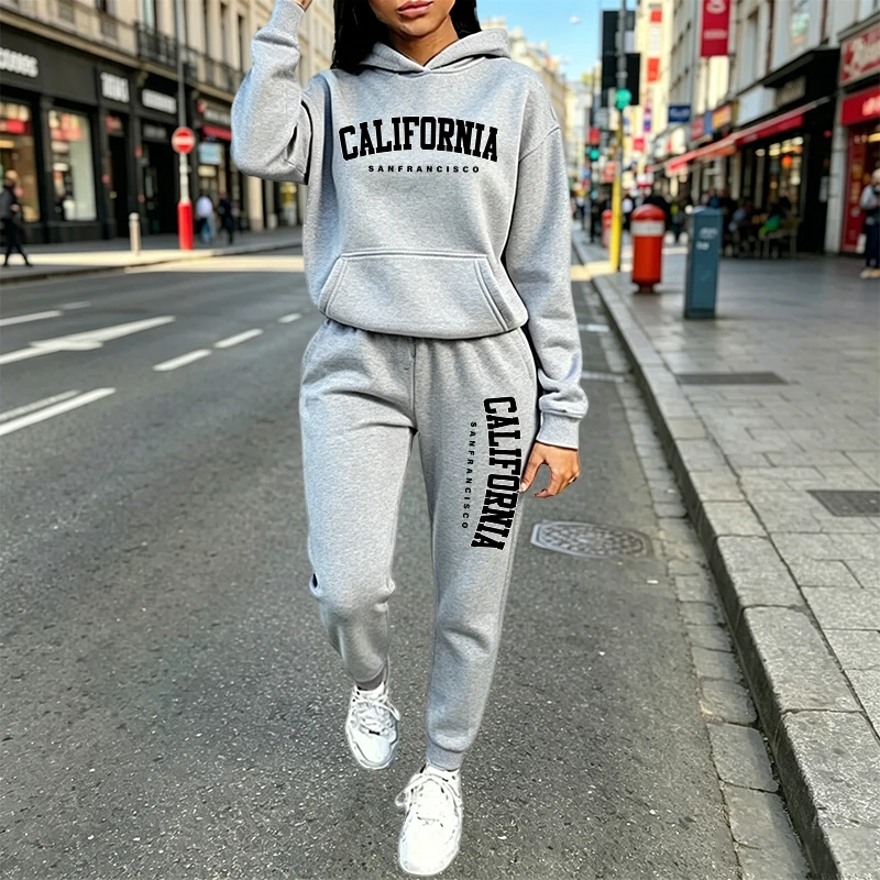 Women'S Fashion Suit - Setelan Hoodie Jogger Kasual Urban untuk