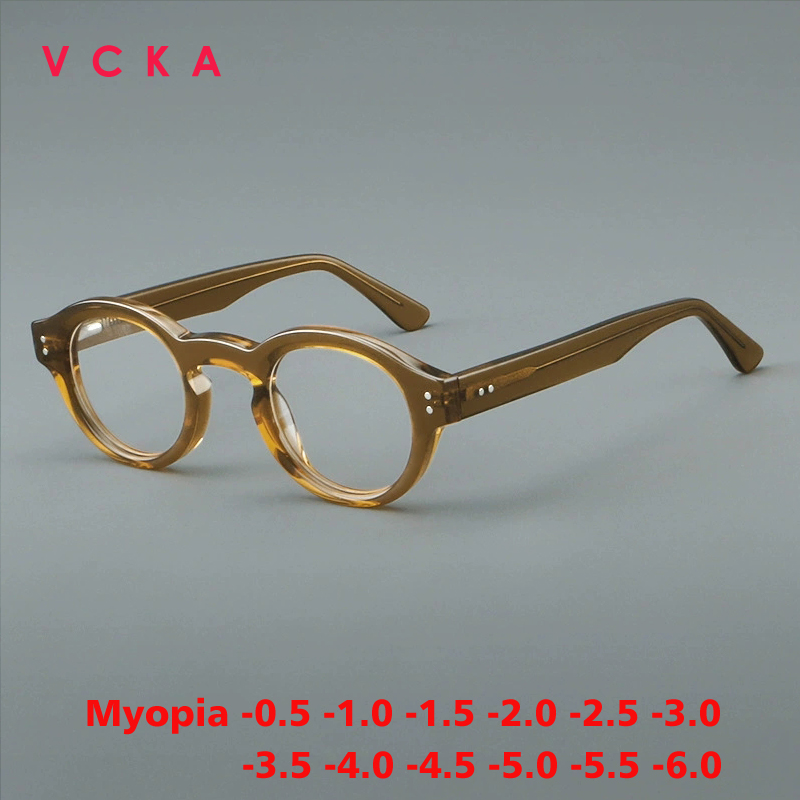 Women'S Fashion Glasses With Clear Lenses - VCKA Bingkai Kacamata Miopia Bulat Asetat