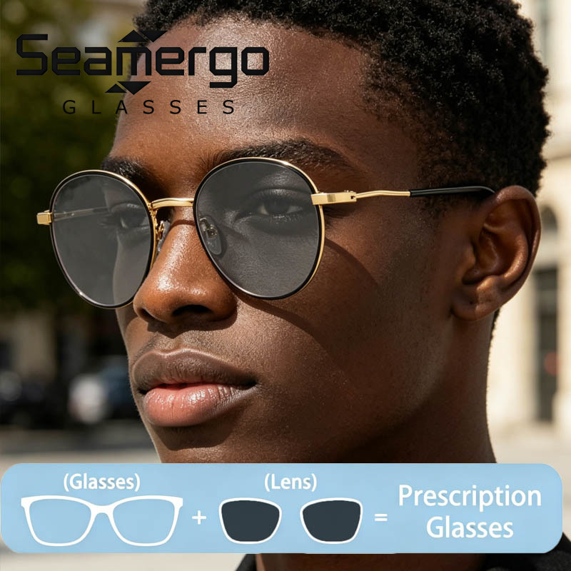 Women'S Fashion Glasses With Clear Lenses - SEAMERGO Bingkai Bulat Kacamata Miopia Wanita