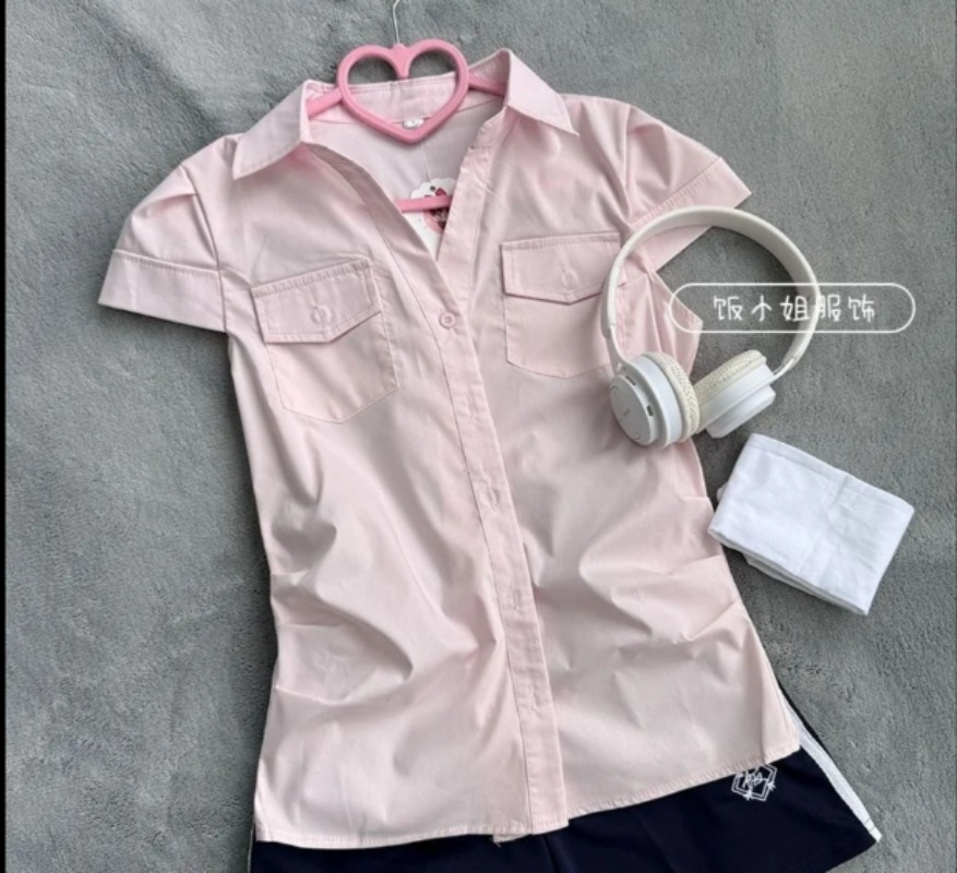 Blus Kerah Lipat Kancing Gaya  - Women'S Y2K Fashion Aesthetic ulasan dan harga