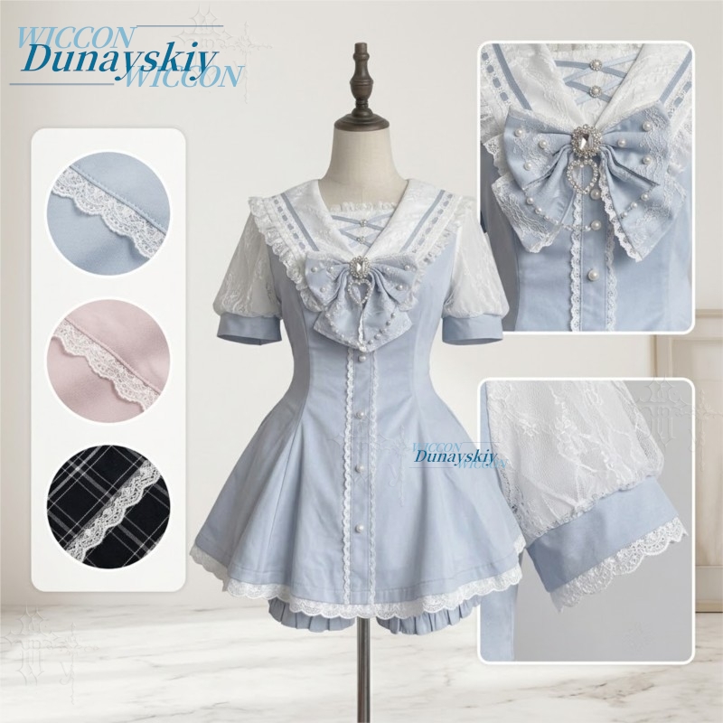Set Gaun Kerah Pelaut Renda Pi - Sleeveless Jumpsuit ulasan dan harga