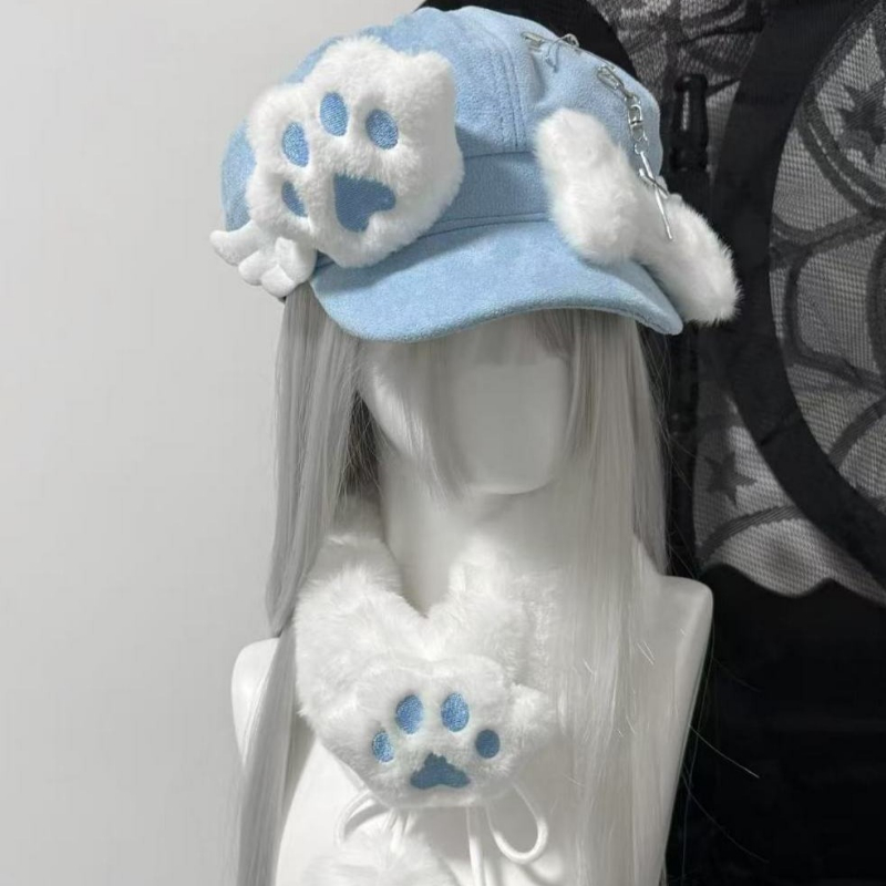 Syal Bulu Kucing Musim Dingin  - Women'S Y2K Fashion Aesthetic ulasan dan harga