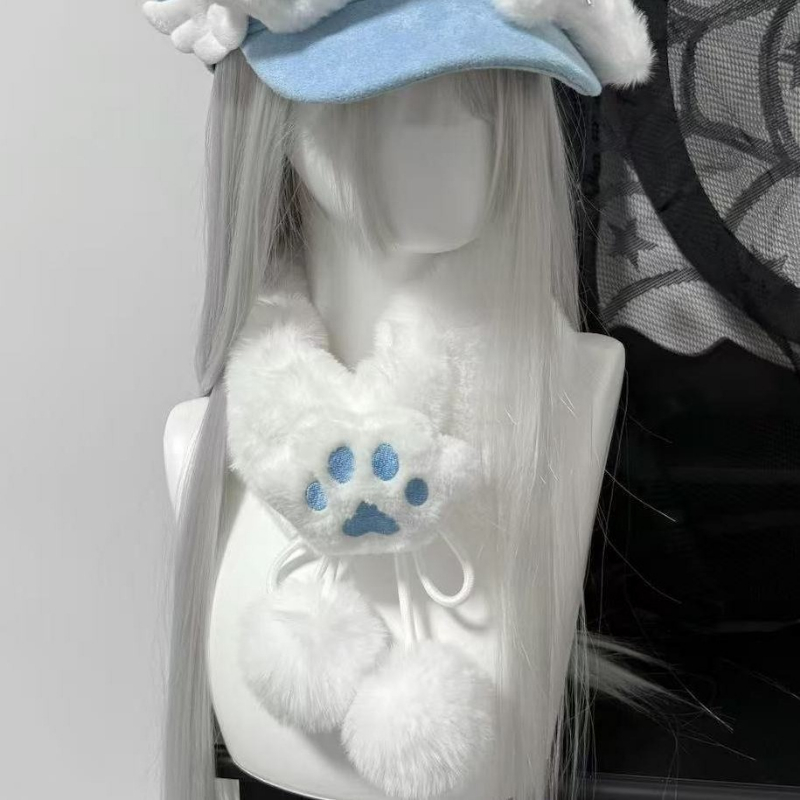 Syal Bulu Kucing Musim Dingin  - Women'S Y2K Fashion Aesthetic ulasan dan harga