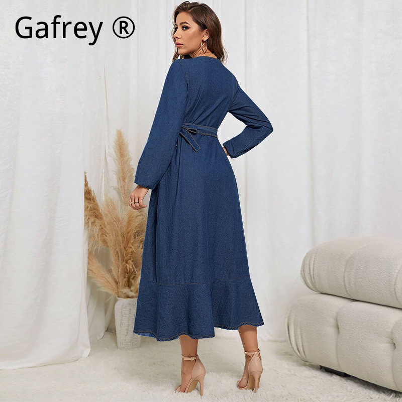 Gaun Denim Wanita Ukuran Besar - Women Fashion Jeans ulasan dan harga