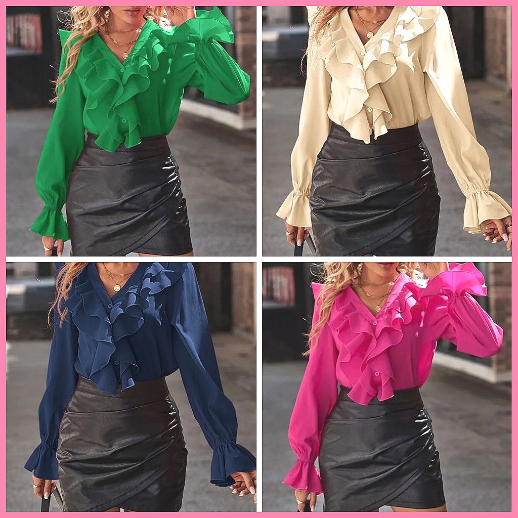 Blus Elegan Wanita Model V-Nec - Women'S Fashion For 2025 ulasan dan harga