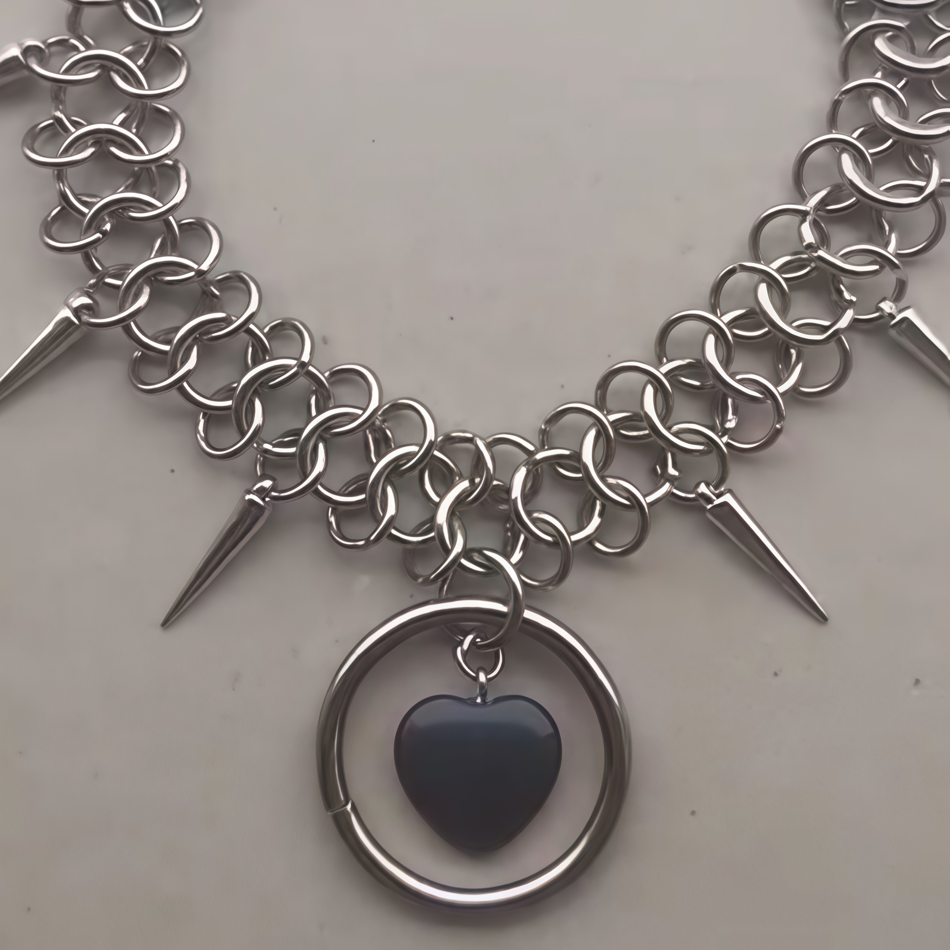 Kalung Choker Rantai Logam Ber - Women'S Fashion Edgy ulasan dan harga