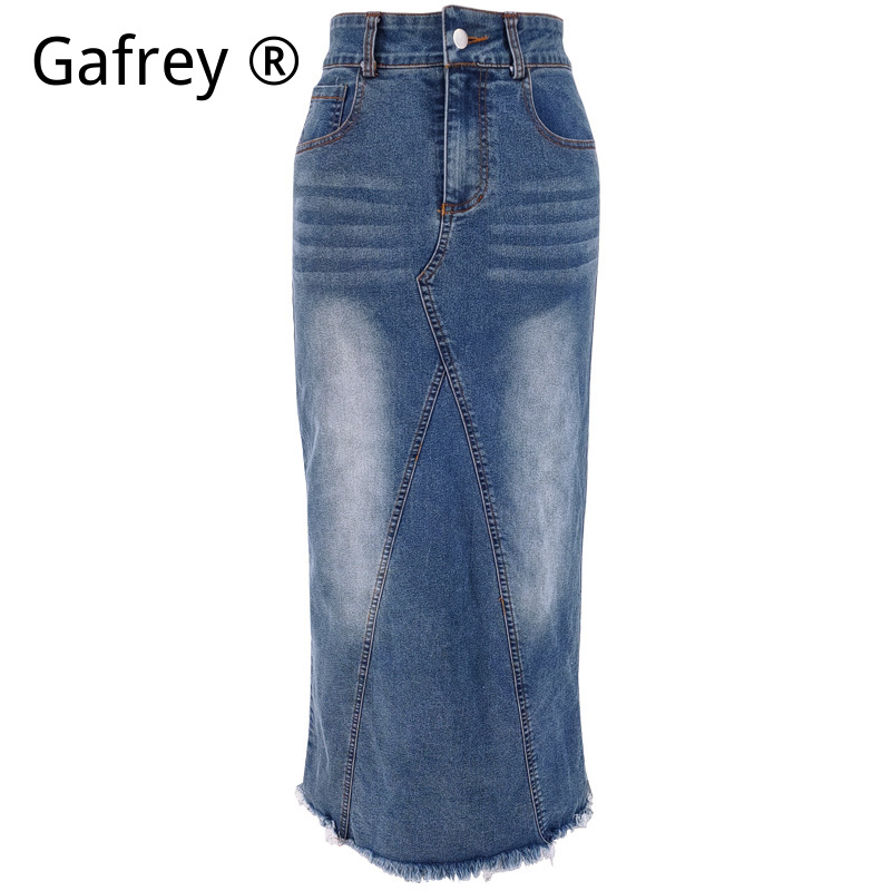Rok Midi Denim Wanita Pinggang - Women Fashion Jeans ulasan dan harga