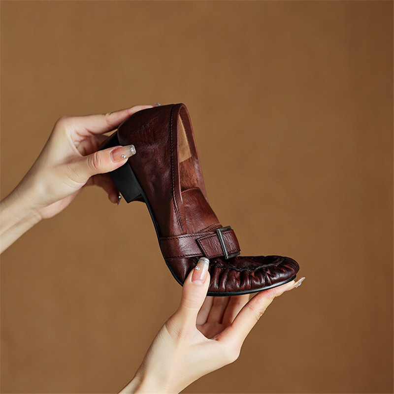 Sepatu ujung bulat berlipat mo - Women'S Fashion Loafers ulasan dan harga