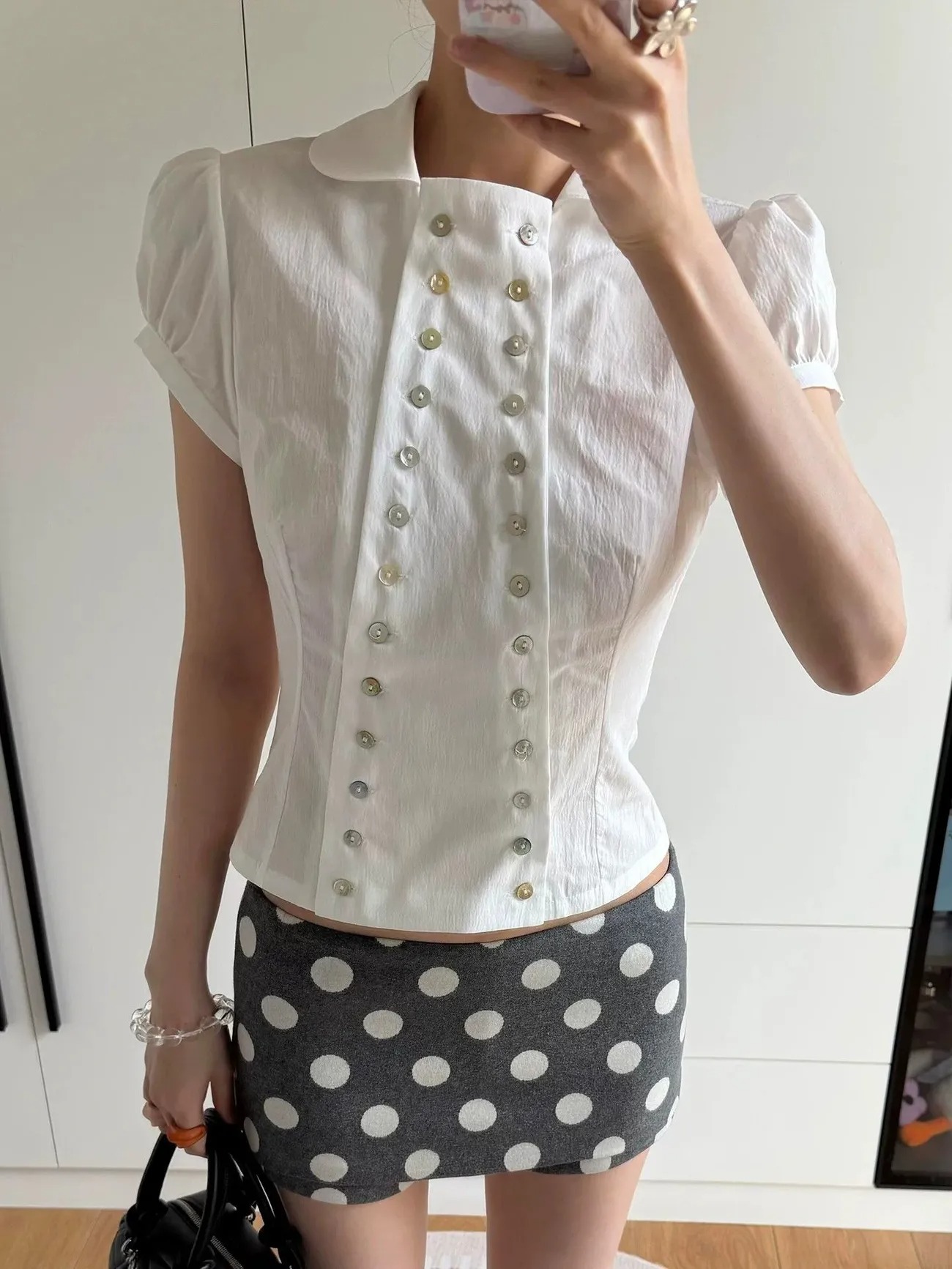 Blus Kerah Peter Pan Estetika  - Women'S Y2K Fashion Aesthetic ulasan dan harga