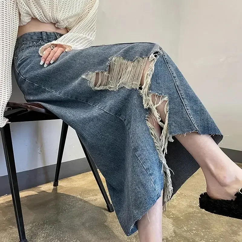 Rok Denim Wanita Pinggang Ting - Women Fashion Jeans ulasan dan harga