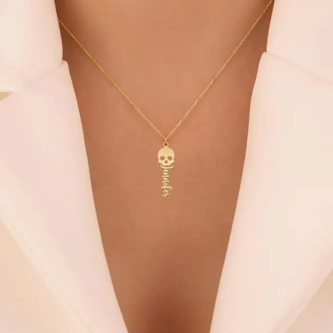 Kalung Tengkorak Kustom dengan - Women'S Fashion Edgy ulasan dan harga
