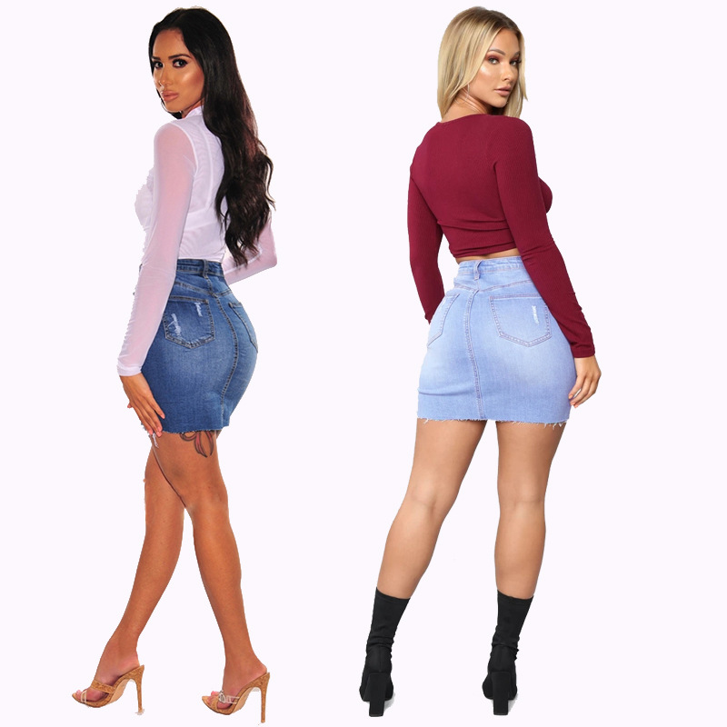 Rok Mini Denim Distressed untu - Women Fashion Jeans ulasan dan harga