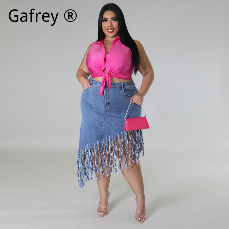 Rok Denim Wanita Ukuran Besar  - Women Fashion Jeans ulasan dan harga