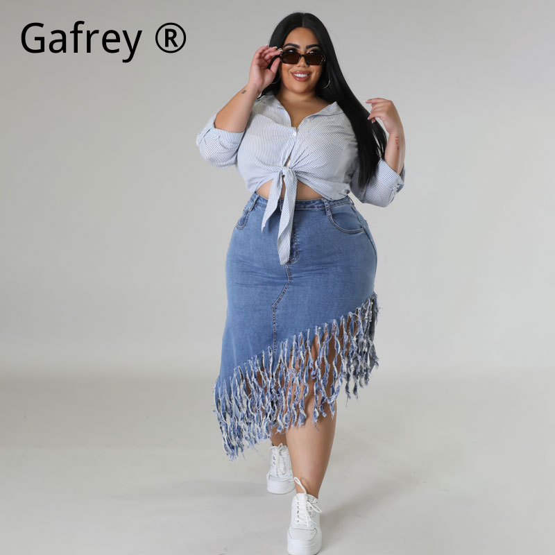 Rok Denim Wanita Ukuran Besar  - Women Fashion Jeans ulasan dan harga