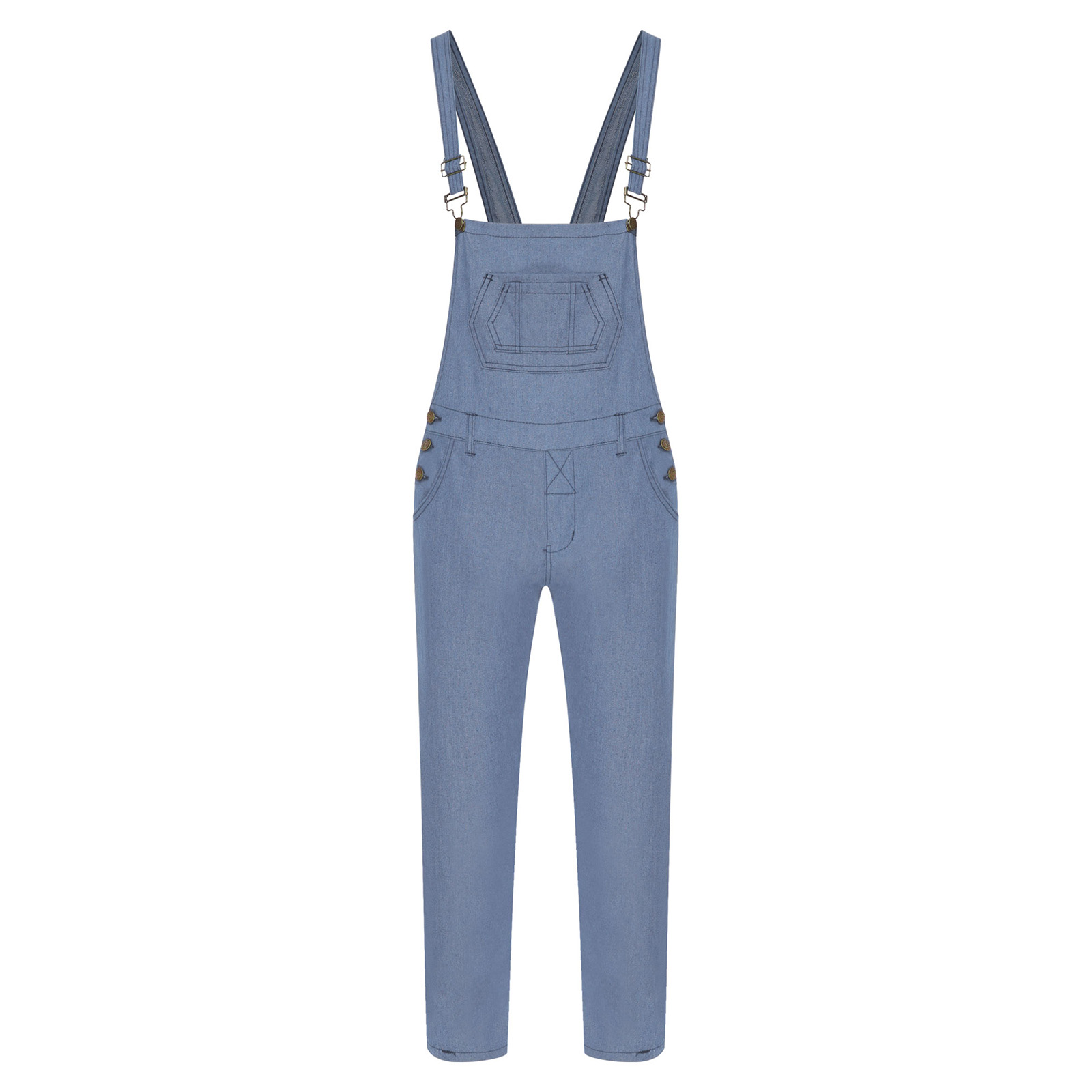 Jumpsuit Denim Kasual Pria den - Sleeveless Jumpsuit ulasan dan harga