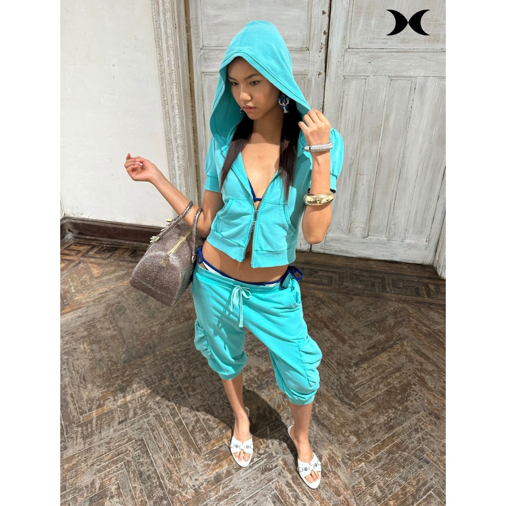 Setelan jaket hoodie pendek be - Women'S Fashion Suit ulasan dan harga